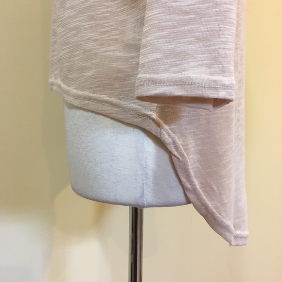 Burnout Knit High Low Dolman Sleeve Top Sand Beige - Picture 4 of 5